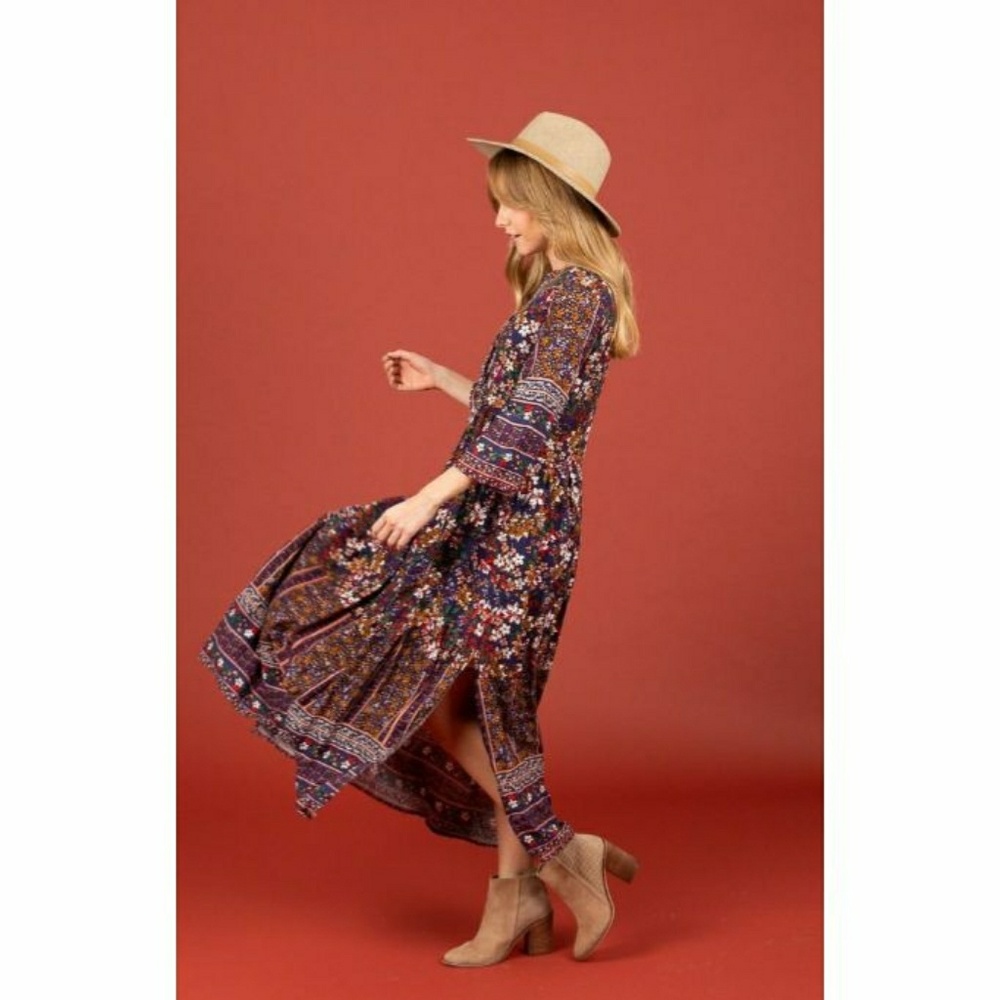 NWT. Midi/Maxi Floral Modest Boho Dress